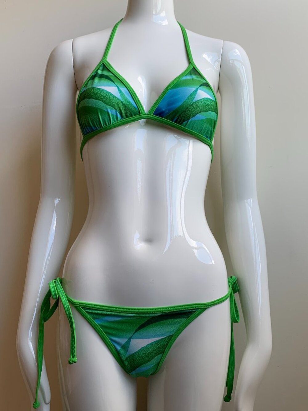 Aaron Chang Green fern reversible photographic art print bikini